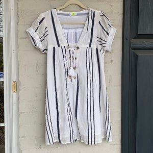 Solito nautical striped cotton gauze dress/coverup